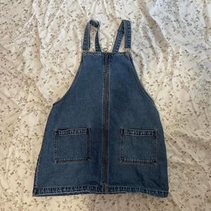 Wild fable denim circle zipper up overall mini dress
